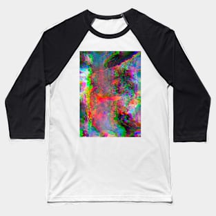 Rainbow Glitch Abstract v4 Baseball T-Shirt